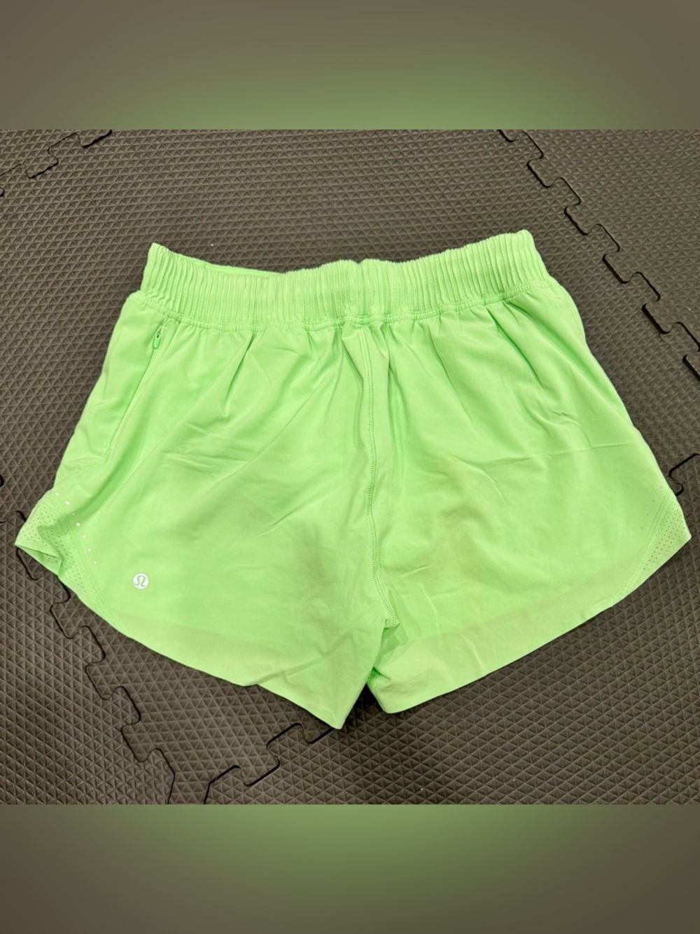 lululemon athletica Neon Lime Run Shorts
